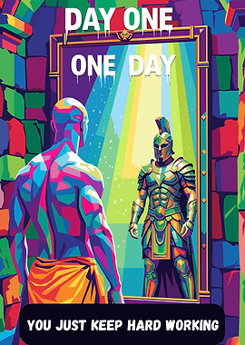 Man sees warrior in mirror