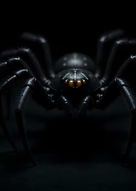 Close-up of a Black Spider