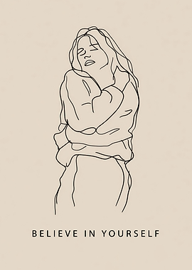 Believe in Yourself Line Art