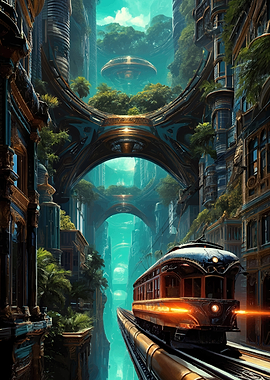 Futuristic City Tram