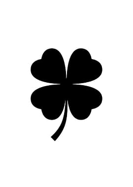 Black Four-Leaf Clover Icon