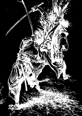 Samurai in intense battle