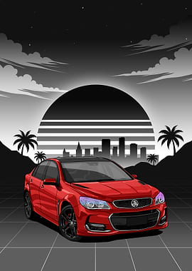 Red Holden VFII Commodore 2016