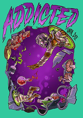 Addicted Until Die Skeleton Astronaut