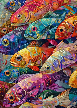 Colorful fish community