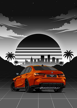Orange BMW M3