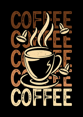 Coffee Cup with Beans and Text