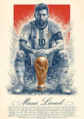 Lionel Messi with World Cup Trophy