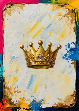 Golden Crown on Textured Canvas