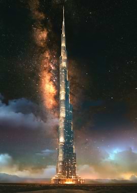 Burj Khalifa Under the Milky Way