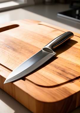 Chef's Knife on Cutting Board
