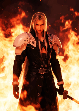 FFVII Sephiroth in Flames