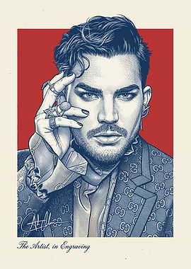 Adam Lambert Engraving Portrait