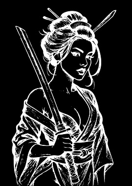 Geisha Warrior with Katana