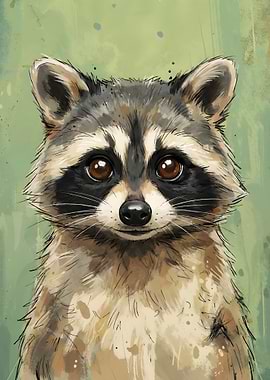 Cute Raccoon Portrait