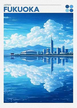 Fukuoka Cityscape Reflection