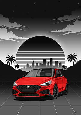 Red Hyundai i30 Fastback N