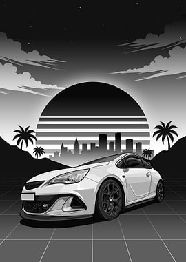 White Vauxhal Astra GTC