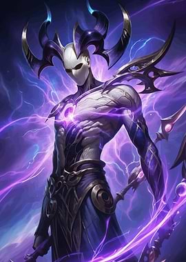 Mysterious Figure with Purple Energy