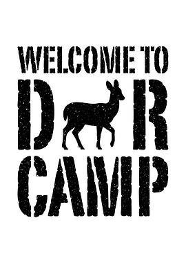 Rustic cabin wall art - 'Welcome to Deer Camp' hunting season humor poster