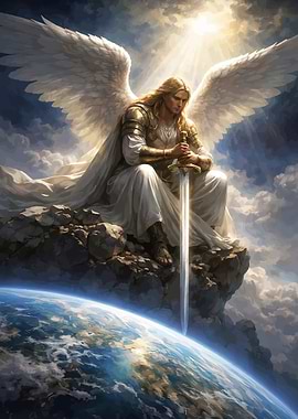 Angel overlooking Earth
