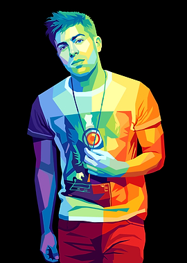 Colorful Portrait of a Hoodie Allen