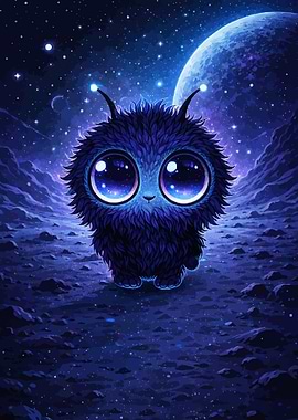 Cute Fluffy Alien in Space