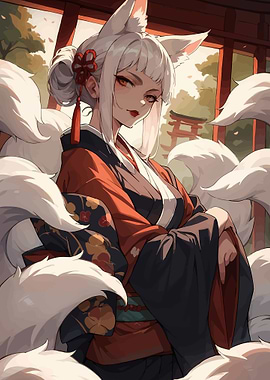 Kitsune Woman in Kimono