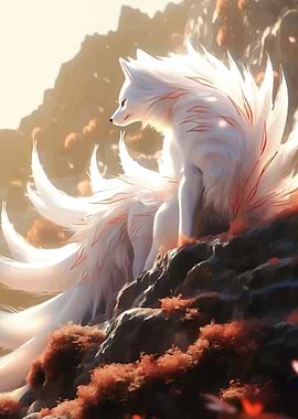White Fox Spirit with Multiple Tails