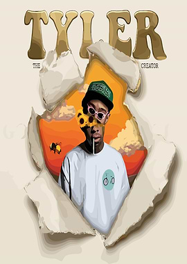 Tyler The Creator Torn Paper Art