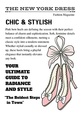 Pink Bow Heels Fashion Magazine Cover