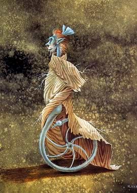 Whimsical Creature in a Wheelchair by Remedios Varo