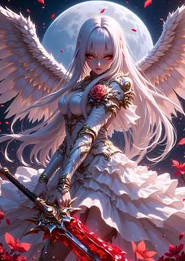 Angel Warrior with Red Sword