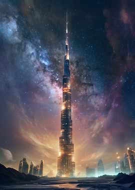Burj Khalifa Under the Milky Way