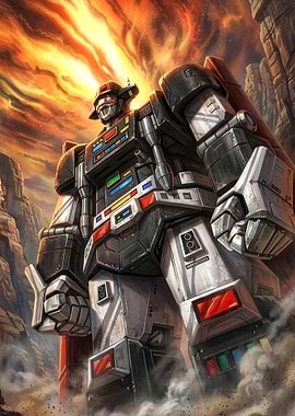 Giant cowboy mecha on Ganymede