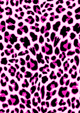Pink and Black Leopard Print