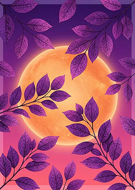 Mystical Moonlit Floral Scene