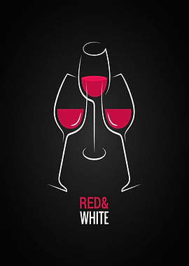 Red and White Wine Glasses