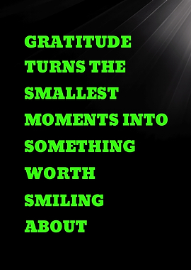 Gratitude quote on black background