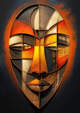 Abstract Geometric Face Mask