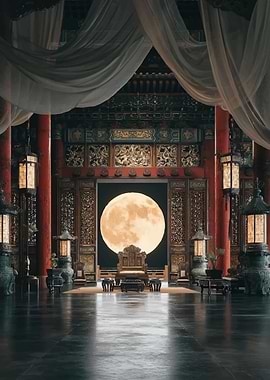 Imperial Throne Room with Full Moon