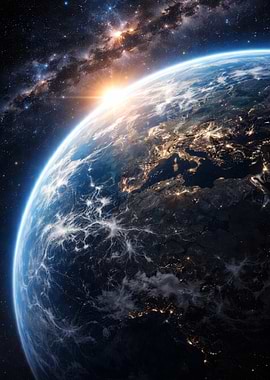 Earth from Space at Sunrise