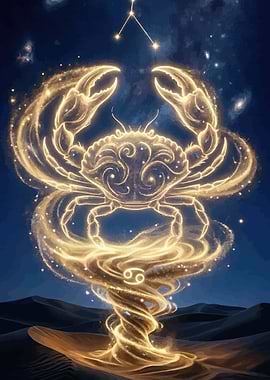 Cancer Zodiac Constellation in Desert