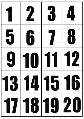 Numbers 1-20 Grid