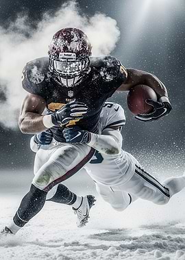 American Football Players in Snow