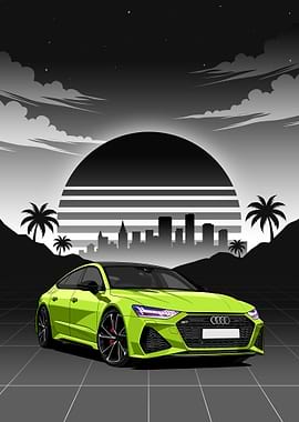 Retro Neon Audi RS7