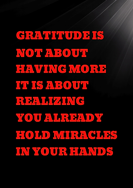 Gratitude quote on black background