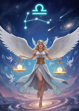 Libra Zodiac Angel with Scales