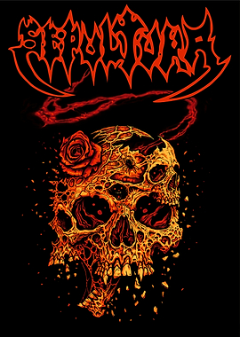 Gothic Skull Rose Art
