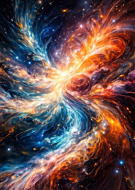 Vibrant Cosmic Nebula